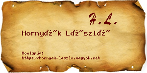 Hornyák László névjegykártya